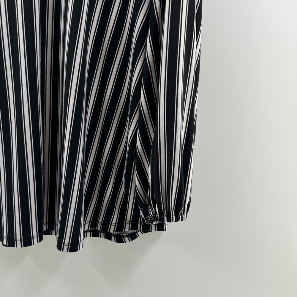 Adrianna Papell Black and White Long Sleeve Top Size XL Business Casual - Picture 3 of 6